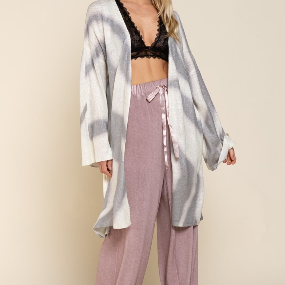 Last One!  5 ⭐️‘s!!  NWT POL Printed Hand Dipped Sweater Kimono Small - Picture 2 of 13